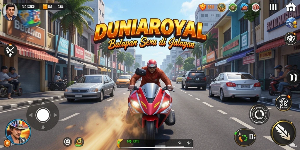Gameplay DUNIAROYAL yang seru dan penuh kecepatan.