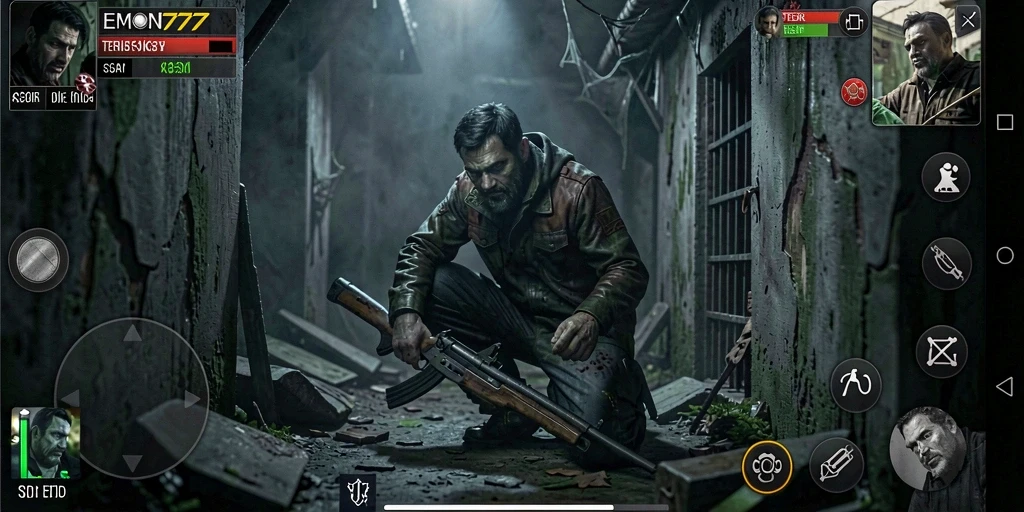 Tampilan gameplay EMON777 yang menegangkan dan menyeramkan.