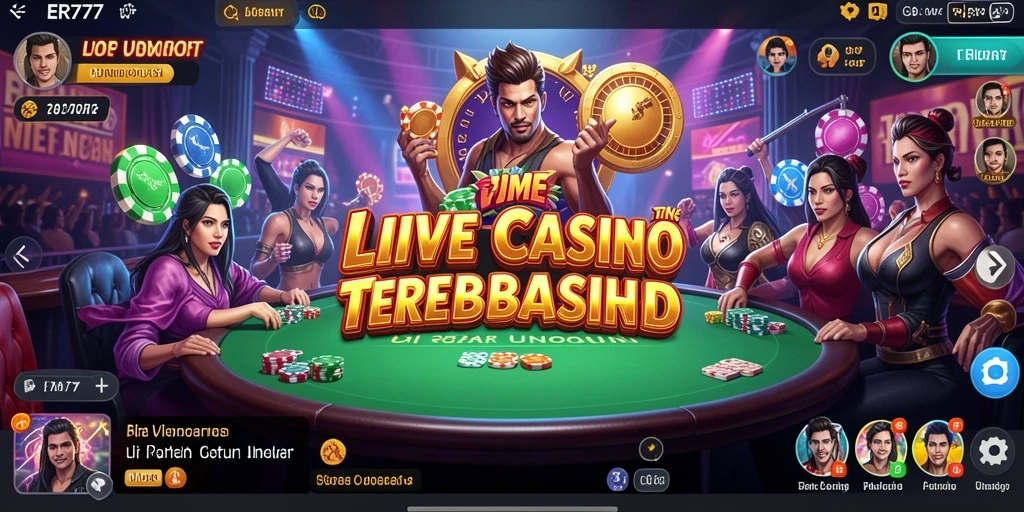 Tampilan gameplay Live Casino yang mendebarkan di ER777.