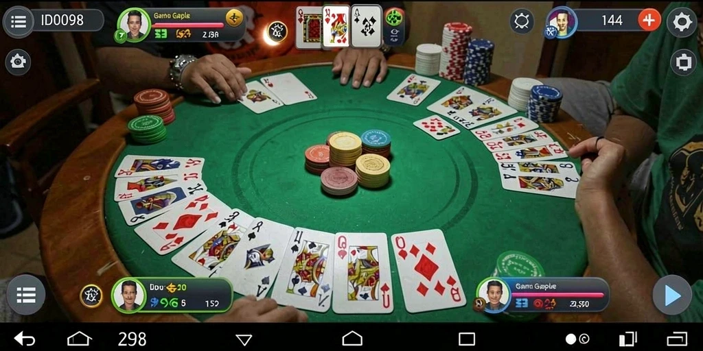 Tampilan gameplay Gaple yang menarik dan seru di ID098.