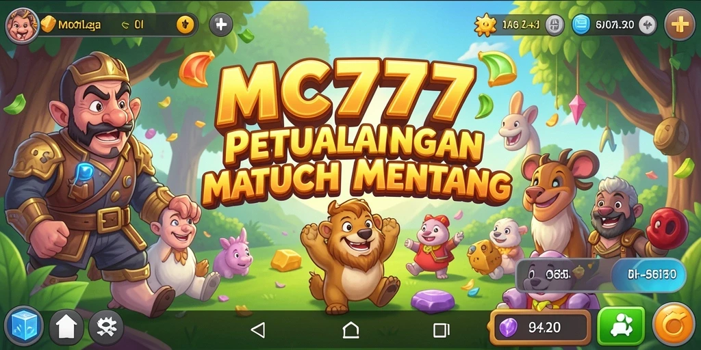 Screenshot MC777 menampilkan aksi seru permainan Match-3.