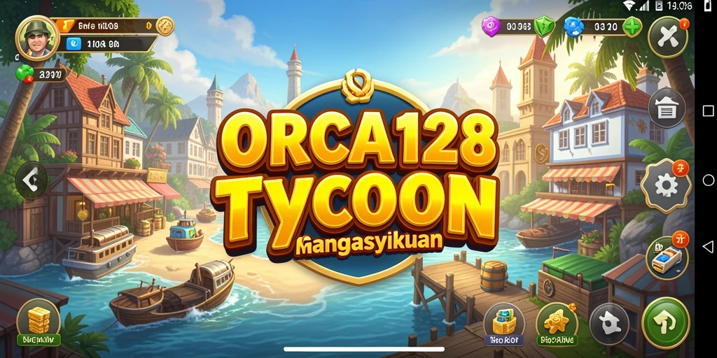 Tampilan gameplay <strong>ORCA128</strong> menampilkan keseruan dalam mengelola bisnis tycoon.