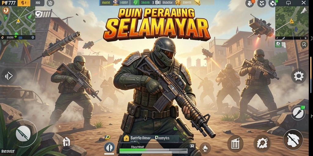 Tampilan gameplay PF777 yang mendebarkan dalam pertempuran Battle Royale.