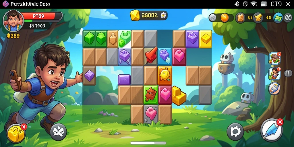 Tangkapan layar utama PT89 menampilkan gameplay puzzle yang menyenangkan.