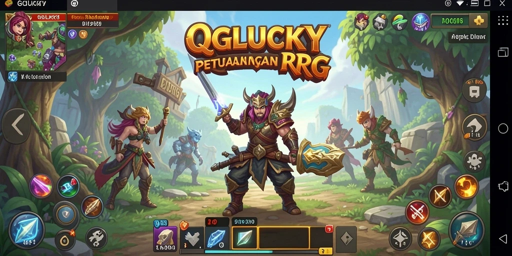 Tangkapan layar menampilkan petualangan epik dalam QGLUCKY.