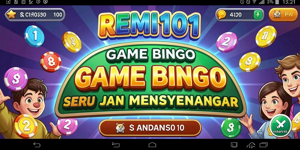 Tampilan gameplay REMI101 yang menarik dengan elemen Bingo.