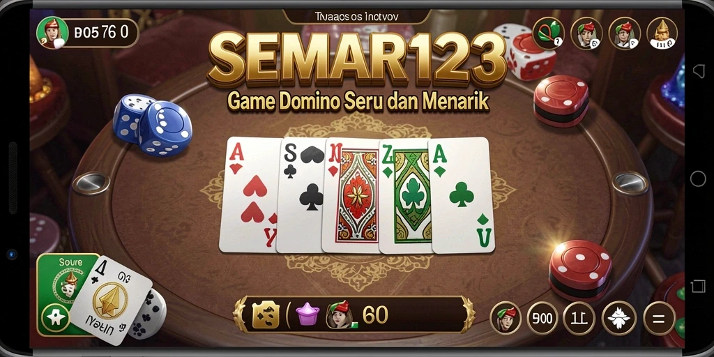 Tampilan gameplay seru di SEMAR123, penuh aksi Domino.