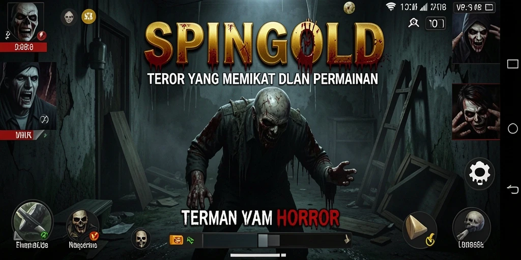 Screenshot menunjukkan karakter terperangkap dalam kegelapan menyeramkan SPINGOLD.